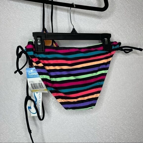 California Waves Multicolor Striped Bikini M - Picture 8 of 9